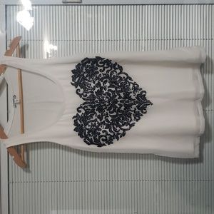 Express Cream/Black Sequin Sleeveless Blouse size S